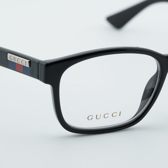 Gucci GG0749O 004 Eyeglasses Black 55mm Rectangle Frame - Picture 2 of 12